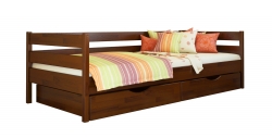 Дерев'яне ліжко НОТА ТМ Естелла, дитяче односпальне, матеріал бук, основа ламелі, ящики для білизни, 8 кольорів