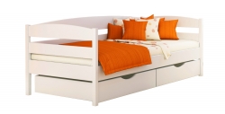 Дерев'яне ліжко НОТА ПЛЮС ТМ Естелла, дитяче односпальне, матеріал бук, основа ламелі, ящики для білизни, 8 кольорів