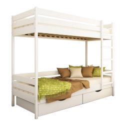 Двоярусне дитяче ліжко ДУЕТ ТМ Естелла двоxярусне, двоповерхове з драбиною, матеріал бук, основа ламелі, ящики для білизни, 8 кольорів