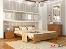 Дерев′яне ліжко АФІНА ТМ Естелла, двоспальне, матеріал бук, основа ламелі, 8 кольорів
